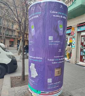 ejemplo de colocacion de un cartel